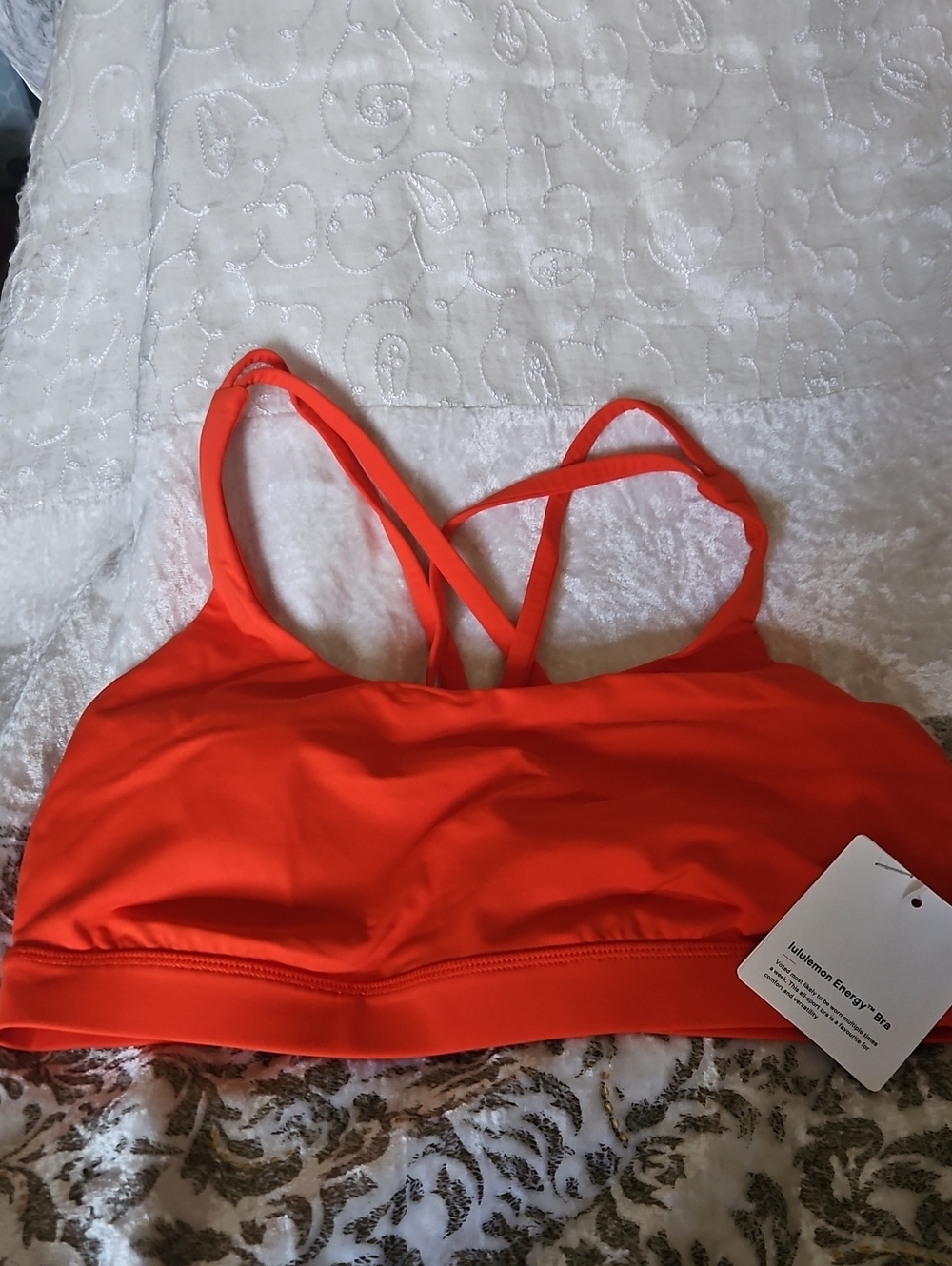 lululemon athletica Orange Strappy Sports Bra